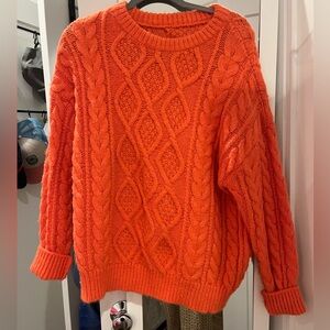 Daily drills orange cableknit sweater